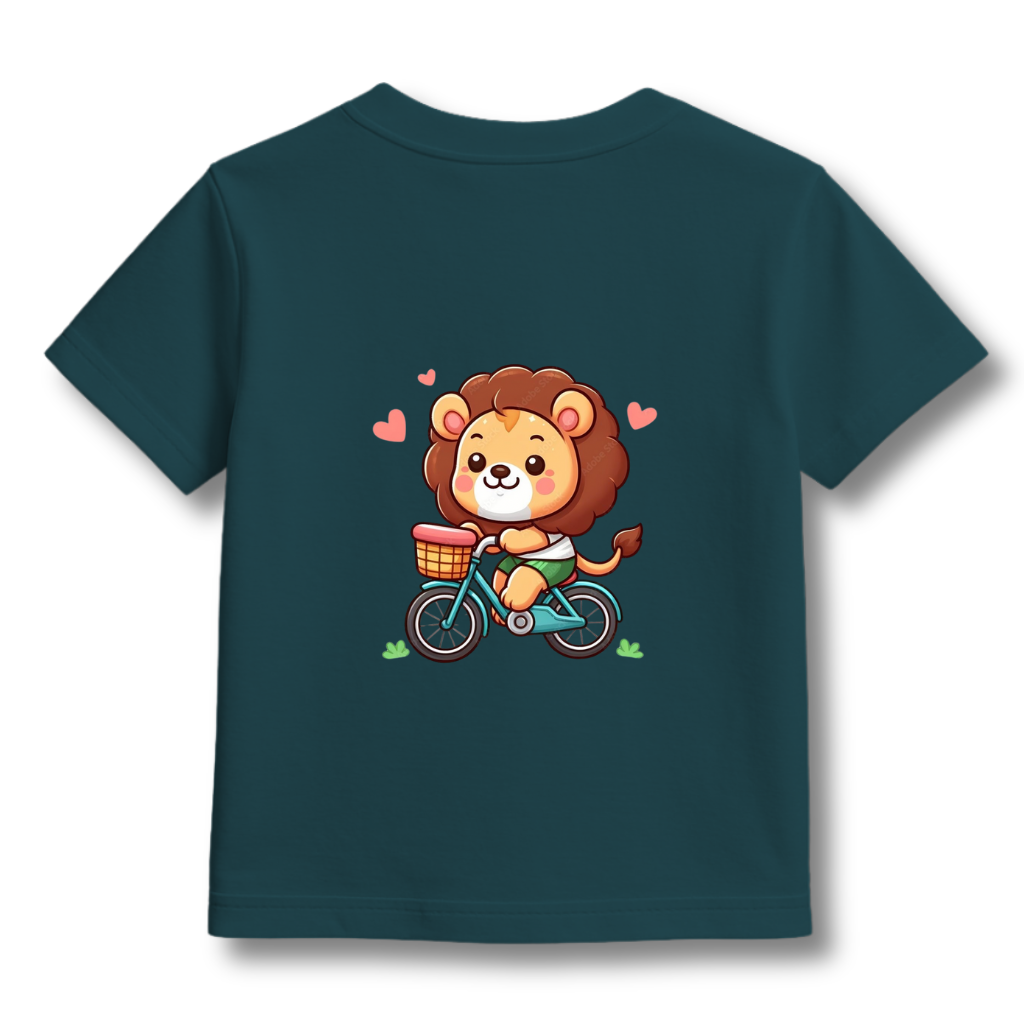 Kids Bottle Green Round Neck T-Shirt Half Sleeves Cotton | Rich Ultra Soft Fabric | Comfortable Solid Color Printed T-shirt for Boys and Girls