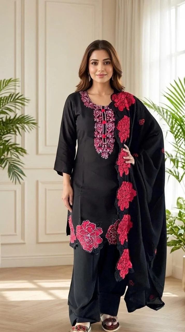 Women’s Floral Printed Farshi Salwar Suit Set with Dupatta (Copy)
