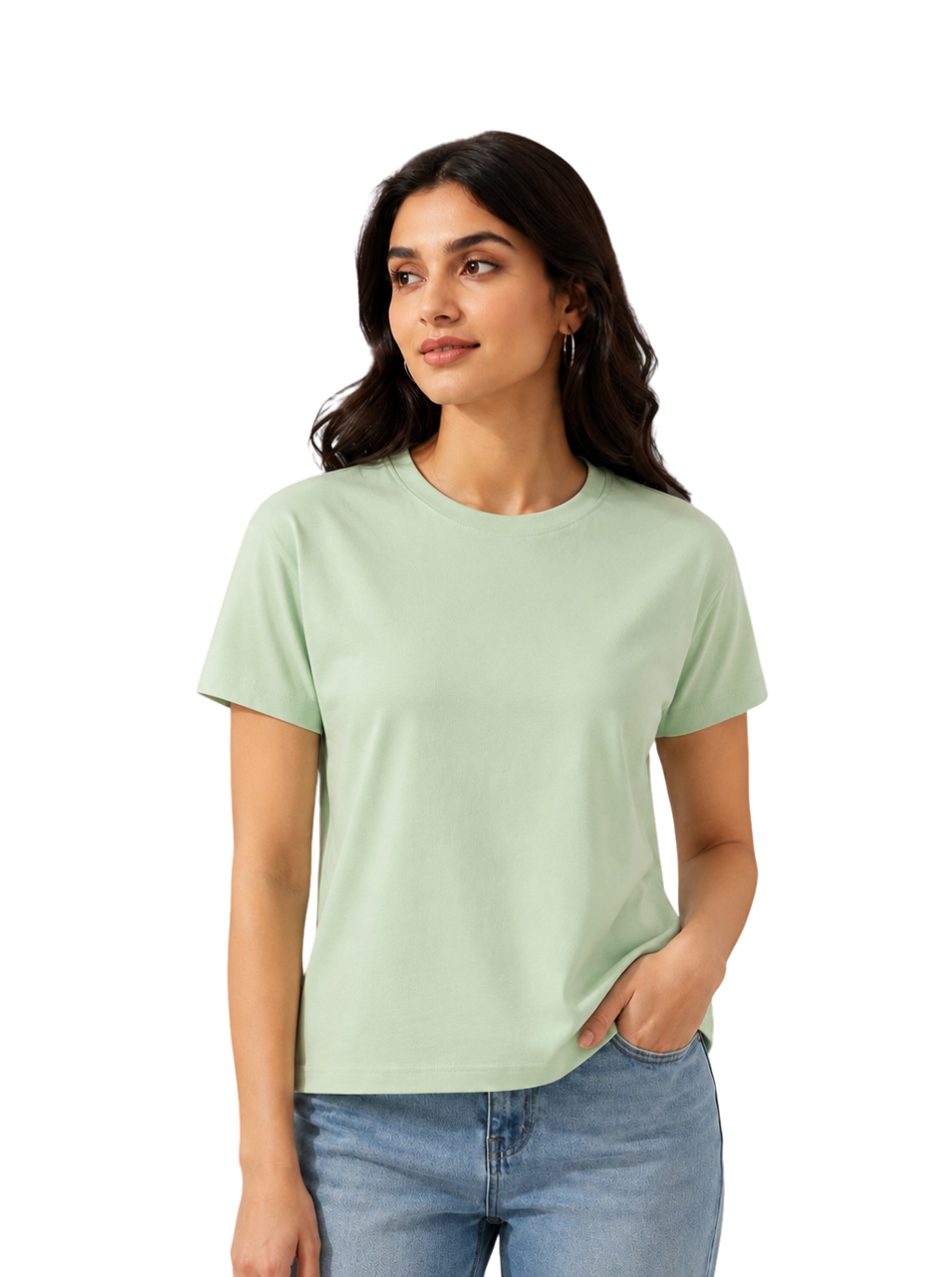 Spice Wardrobe Plain Cotton Women T-Shirt