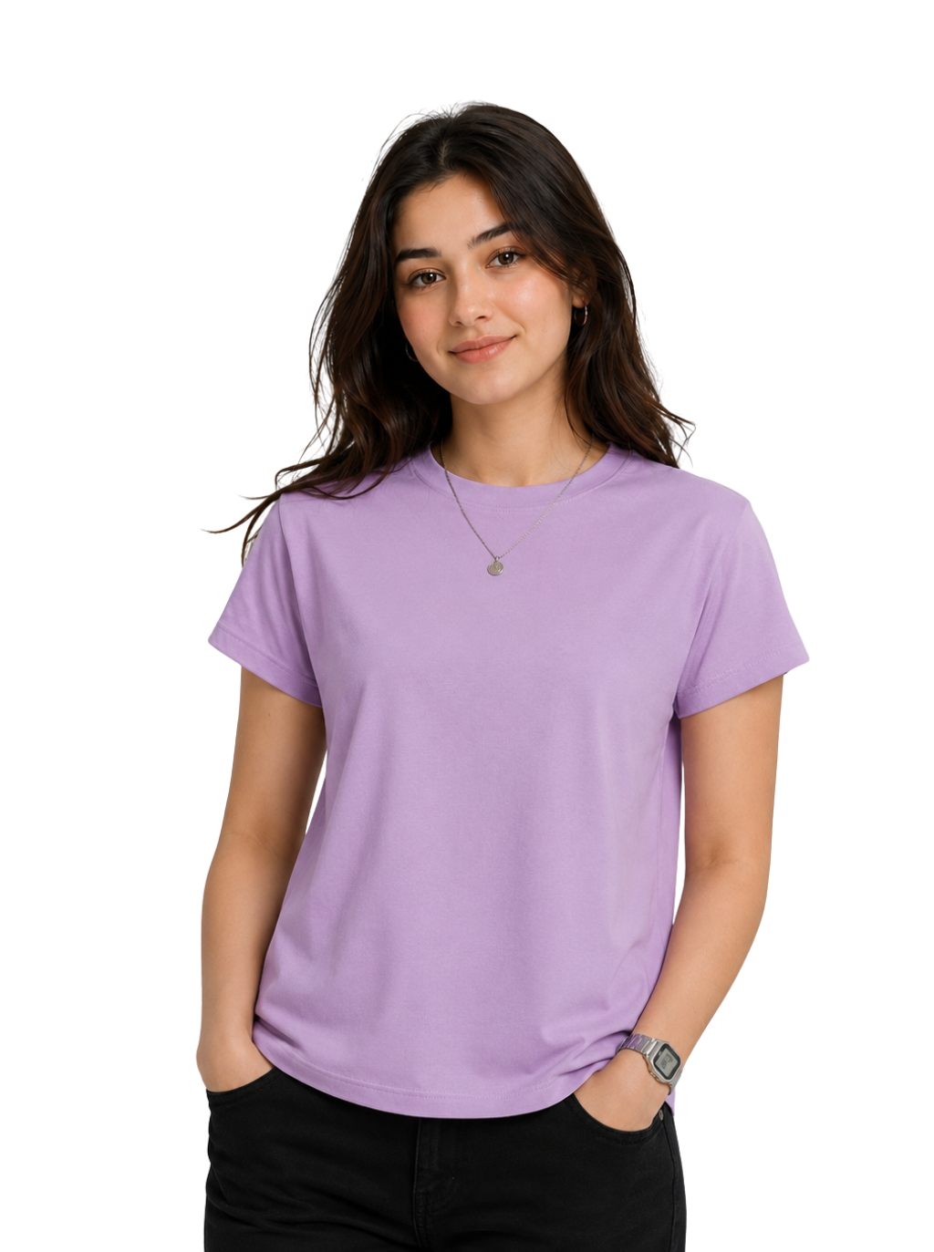 Spice Wardrobe Plain Cotton Women T-Shirt