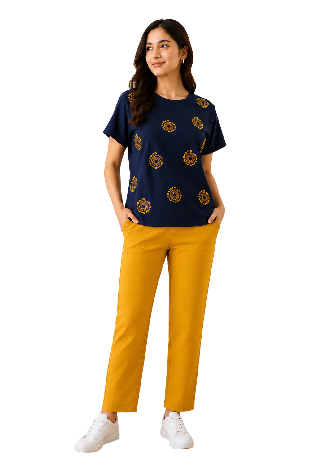 Spice Wardrobe Co-ord Set Women Cotton Casual Tee and Pants