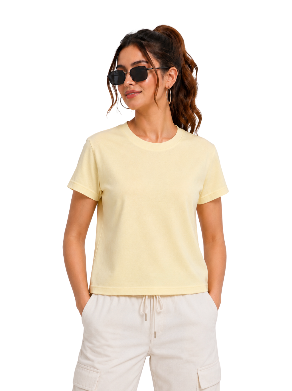 Spice Wardrobe Plain Cotton Women T-Shirt