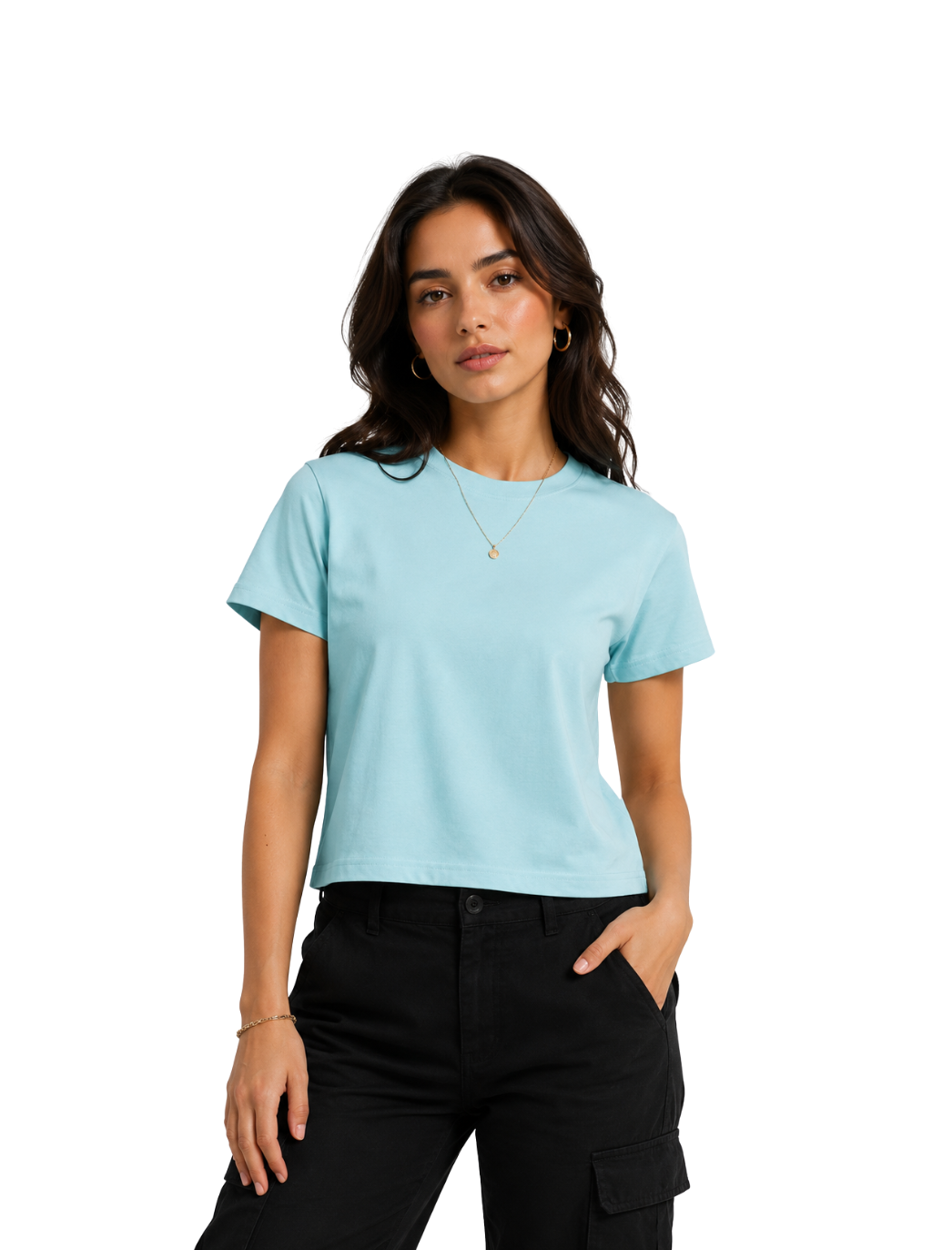 Spice Wardrobe Plain Cotton Women T-Shirt