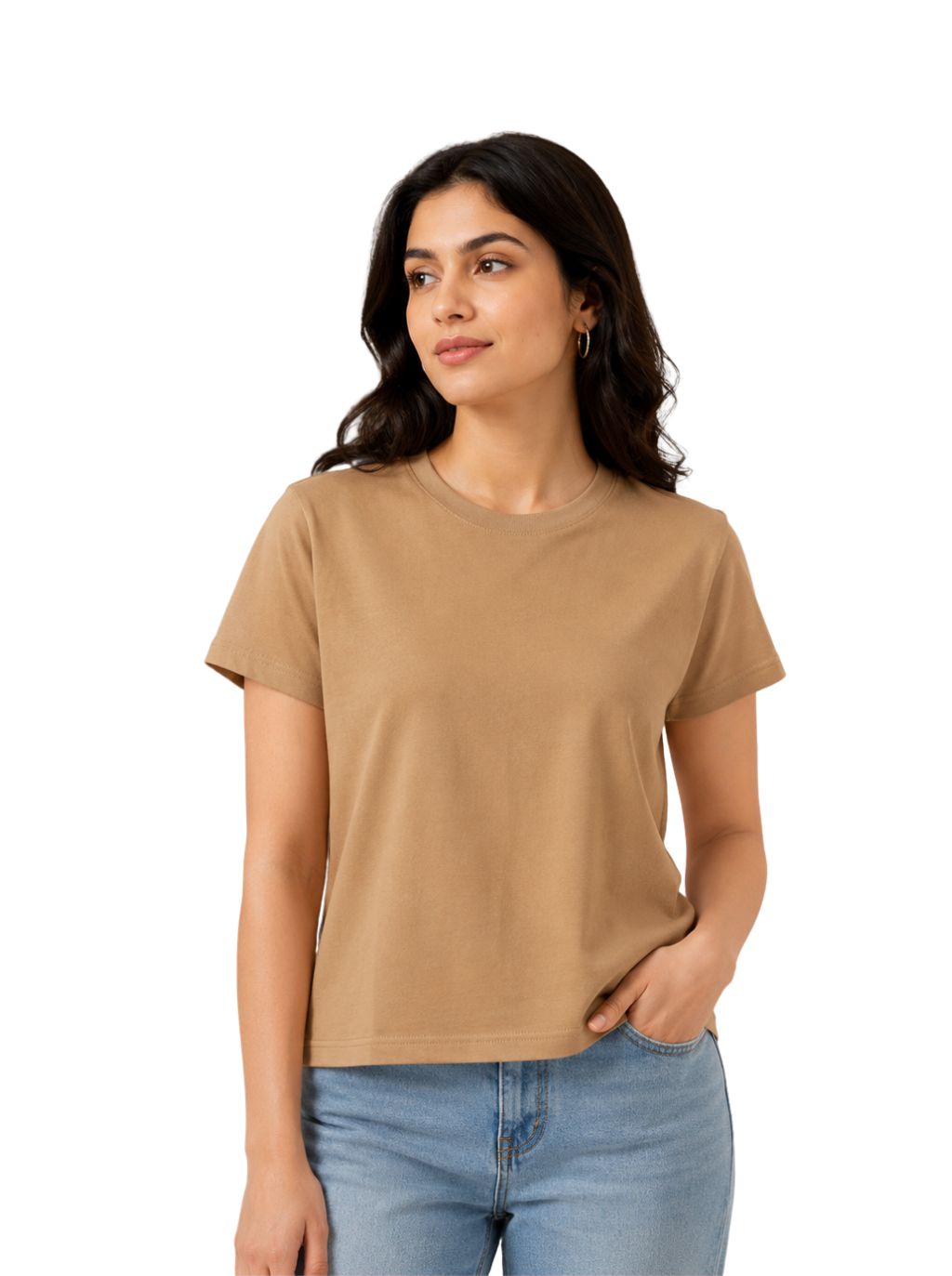 Spice Wardrobe Plain Cotton Women T-Shirt
