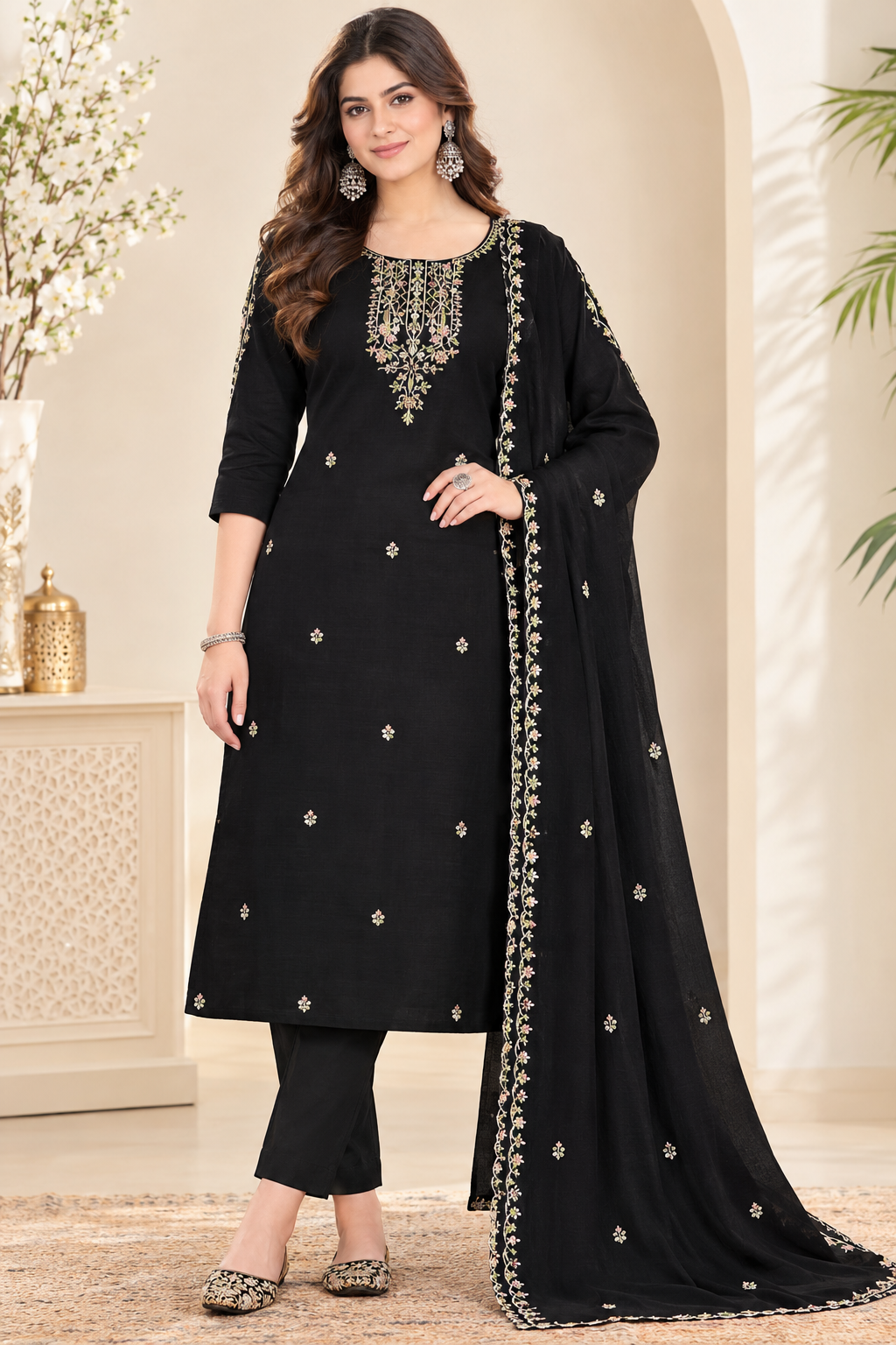 Spice Wardrobe Soft Silk 3 pieces Suit party wear