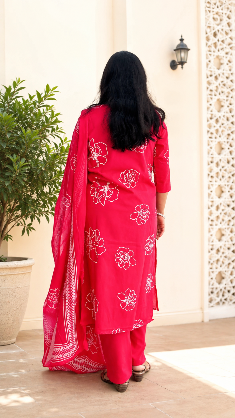 Spice Wardrobe Elegant Queen Pink Cotton Suit